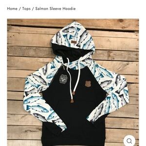 Alaska Chics Salmon Pattern Women's Hoodie